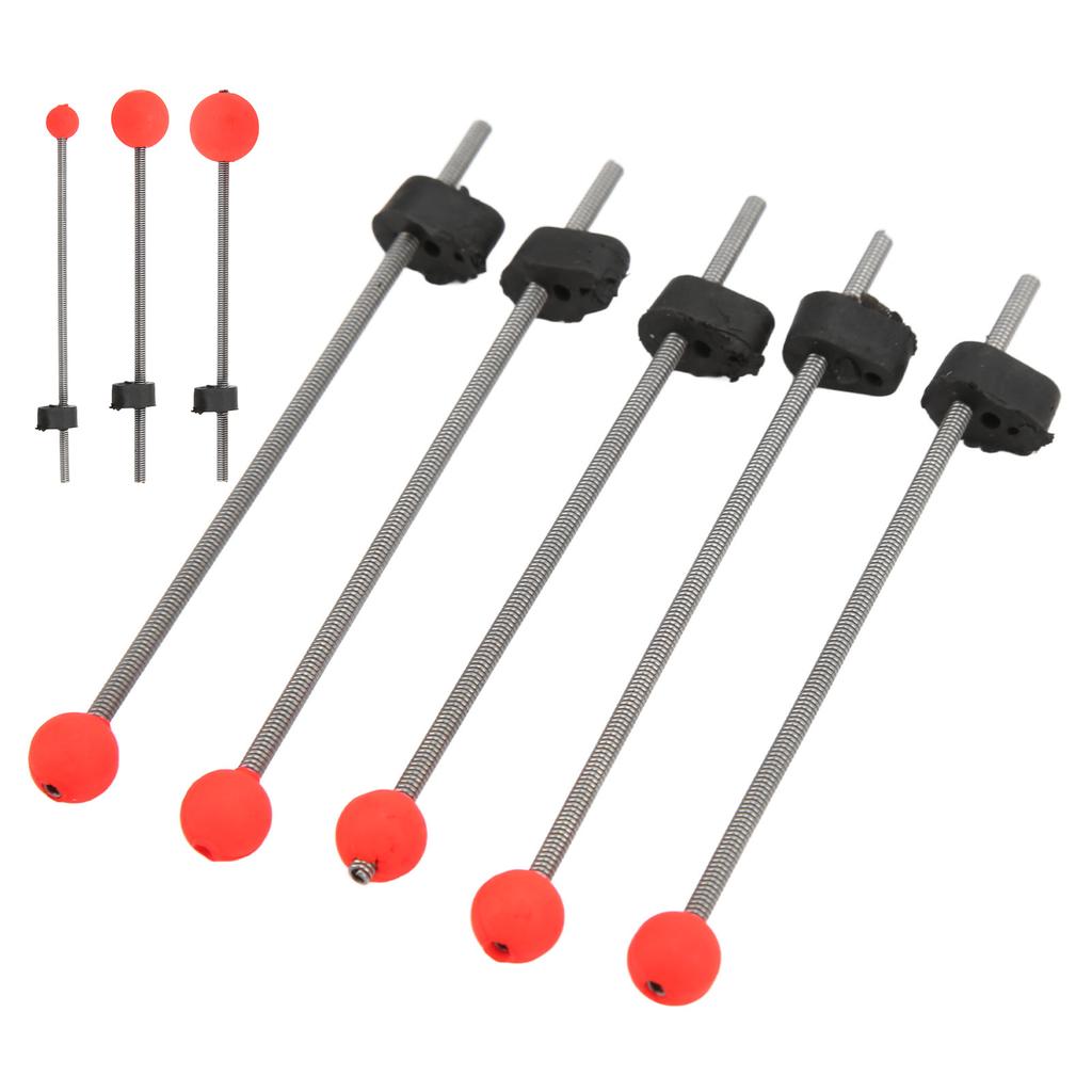 5PCS Mini Winter Ice Fishing Rod Top Tip Portable Outdoor Fishing Rod Red Ball Spring Tips