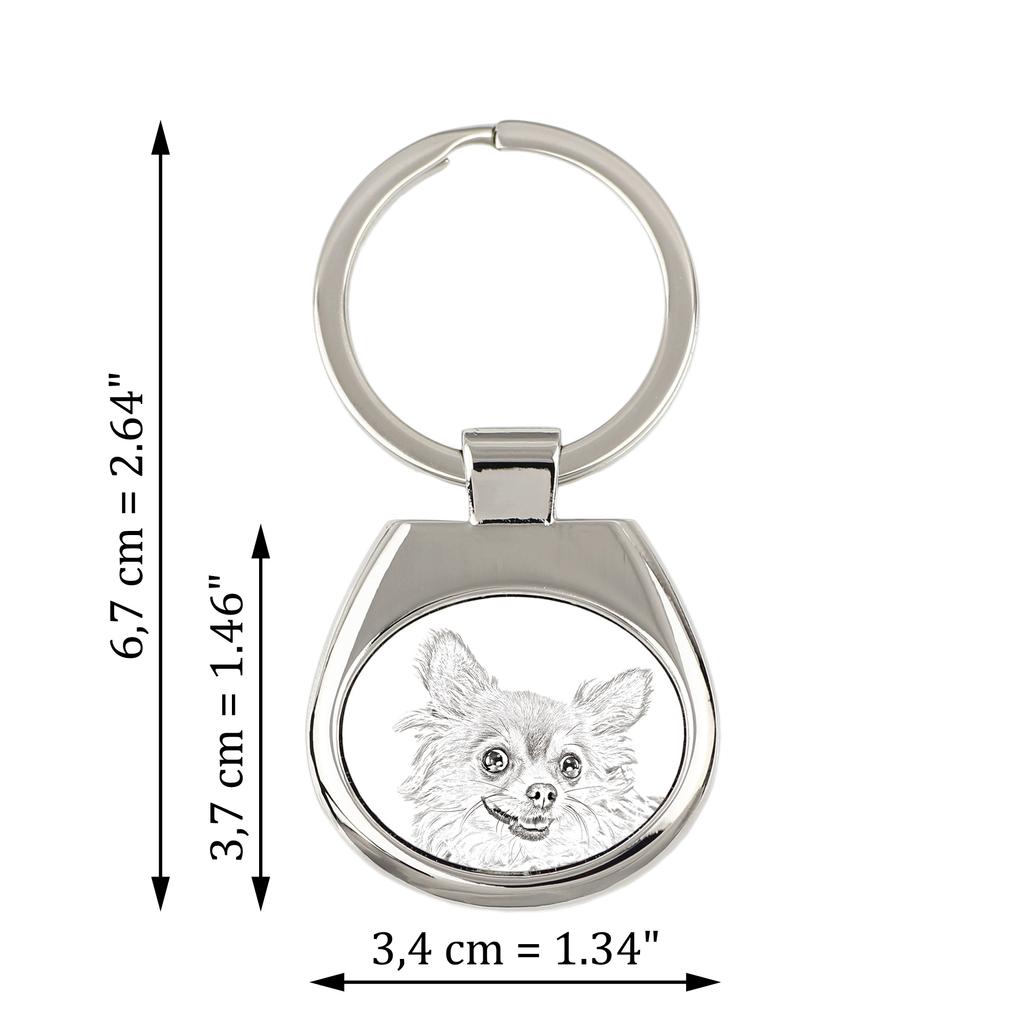 Chihuahua Short-haired, Chihuahua Smooth I - Keychain with a Dog, Keychain with a Print, Personalized Pendant from the Art-Dog Brand