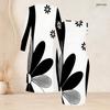 Women Plus Size Two Piece Set Long Sleeve Open Front Cardigan Sleeveless Bodycon Dress Black White Striped Printed