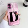 A-Z Black Letter Peony Flower  Shockproof Phone Case For Apple Iphone 13 12 Pro Max 11 X XR Silicone Shell Couple Fundas Cover