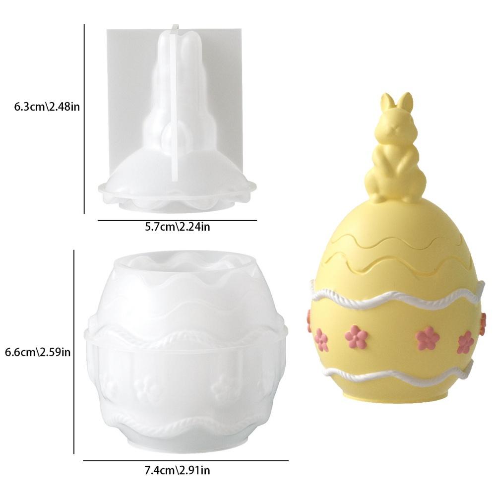 Bow Long-Eared Rabbit Aroma Candle Resin Silicone Mold Diy Small Rabbit Plaster Figurine Mold For Aromatherapy Diy Crafts