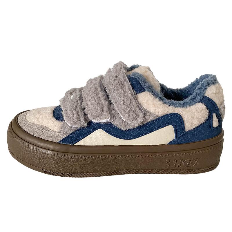 

BE-6819 Туфли из овечьей шерсти на липучках, флисовые, толстые, женская обувь, зимняя, теплая, хлопковая обувь, нишевая, повседневная, оригинальная 35