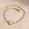 White Zircon Heart-shaped Shell Bracelet For Women Waterproof Anti Allergic Trendy Jewelry