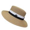 Designer M Standard Elegant Straw Hat Female French Hepburn Celebrity Seaside Vacation Beach Hat Female Summer