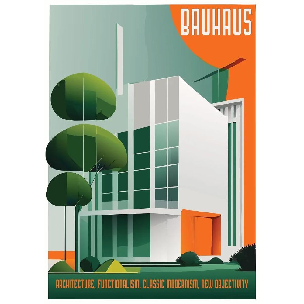 Bauhaus Moderne Architektur Poster Linien und Minimalistische Architekten Drucke Leinwand Malerei Wandkunst Bild Heim Wohnzimmer Dekor
