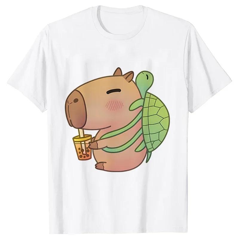 Tops Grficos Blusa Feunisexina Ropa Esttica Moda Capybara Camiseta De Mujer Unisexga Casual Ropa Esttica Bonita