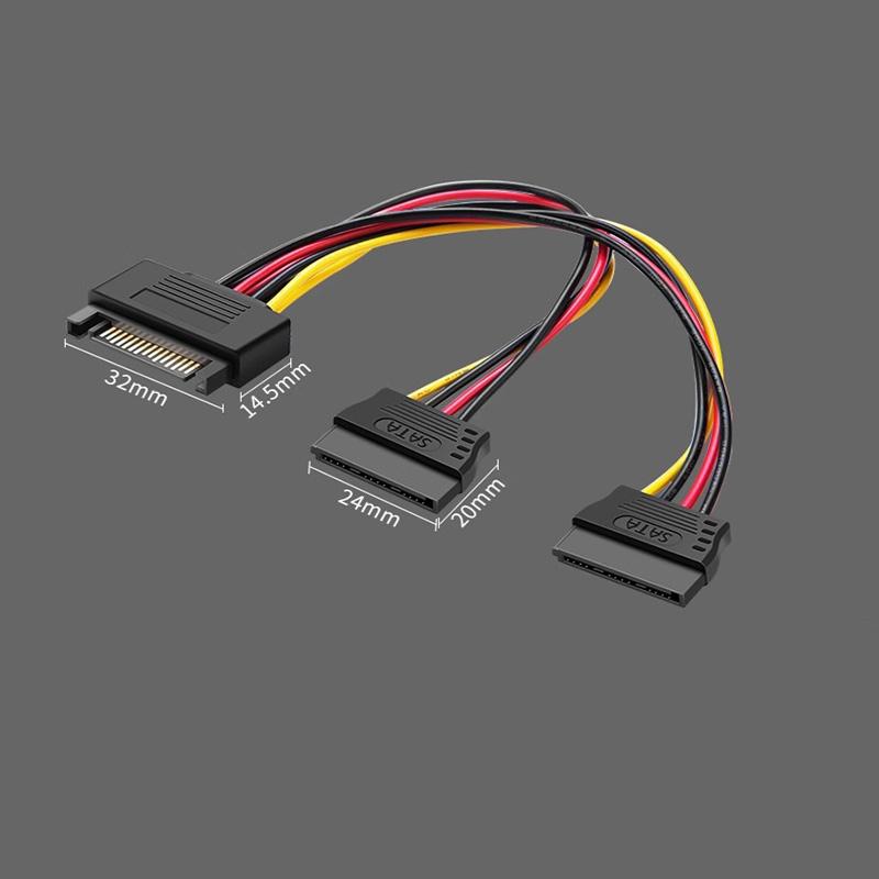 1PC Power Cord Computer Motherboard Socket 6p To Dual 8p Male/Female 1/2 Sata Power Supply Y Splitter Cable Sata Extension Cable