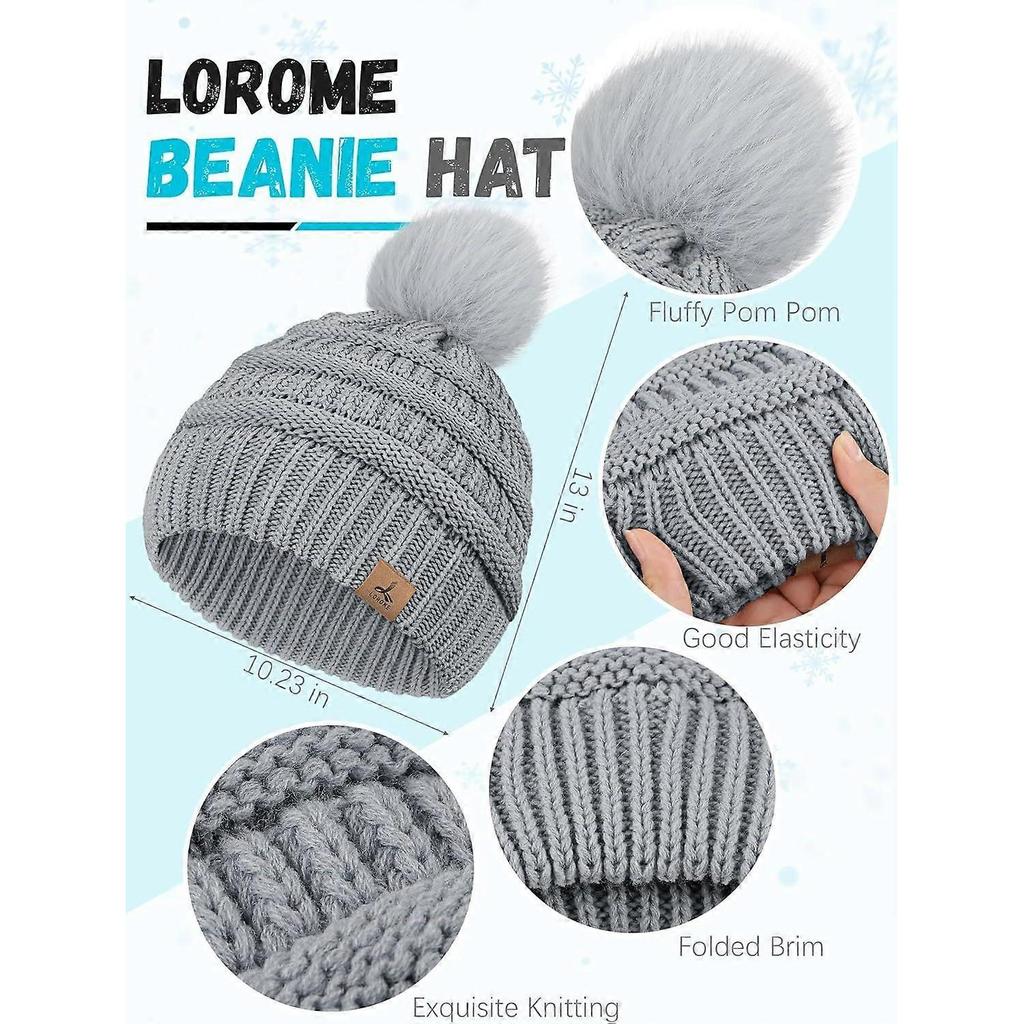 Winter Hat Scarf Gloves and Ear Warmer, Warm Knit Beanie Hat Touch Screen Gloves