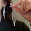 925 Silver Long Tassel Earrings Luxury Hoop for Women Fine Jewelry Wedding Party Gifts