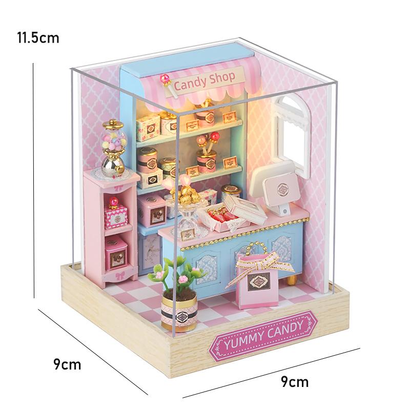 Wooden Doll House Casa Diy  Miniature Dollhouse 3D Puzzle Assembly Building Toys With Furniture LED Lights For Children Gifts
