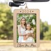 Wooden Decorative Hanging Photo Frame, Driving Safety Decorative Rearview Mirror Accessories  Car Photo Frame