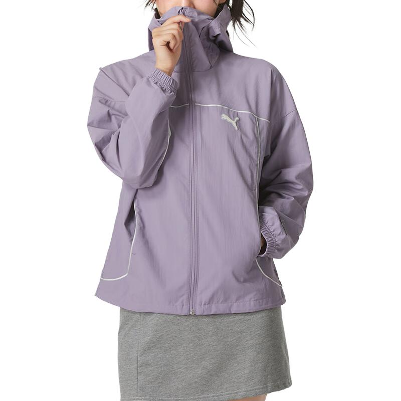 Puma Unifarbene atmungsaktive Webjacke Damenjacken Lila 628763-30