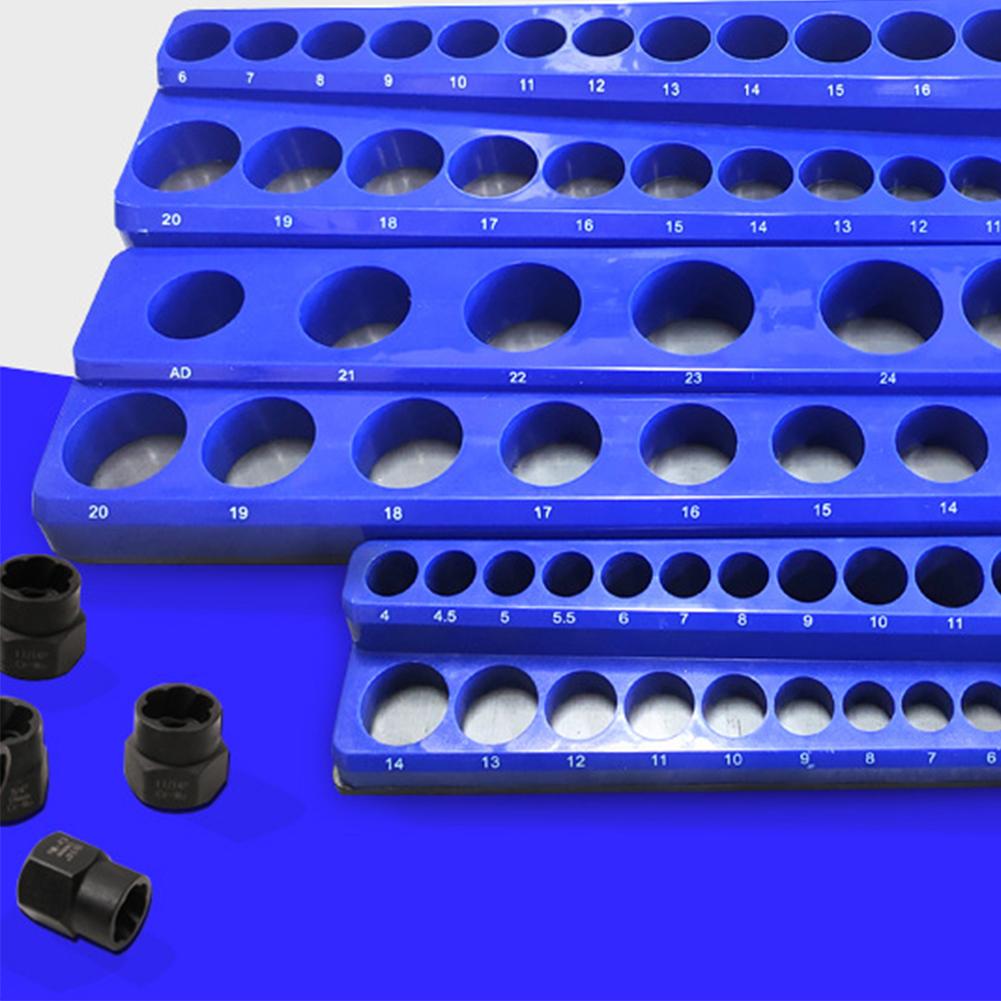 Magnetic Socket Organizer Set Socket Holder 1/4" 3/8" 1/2" Sockets Holds 141 Pieces Magnetic Sockets Trays SAE Professional Tool