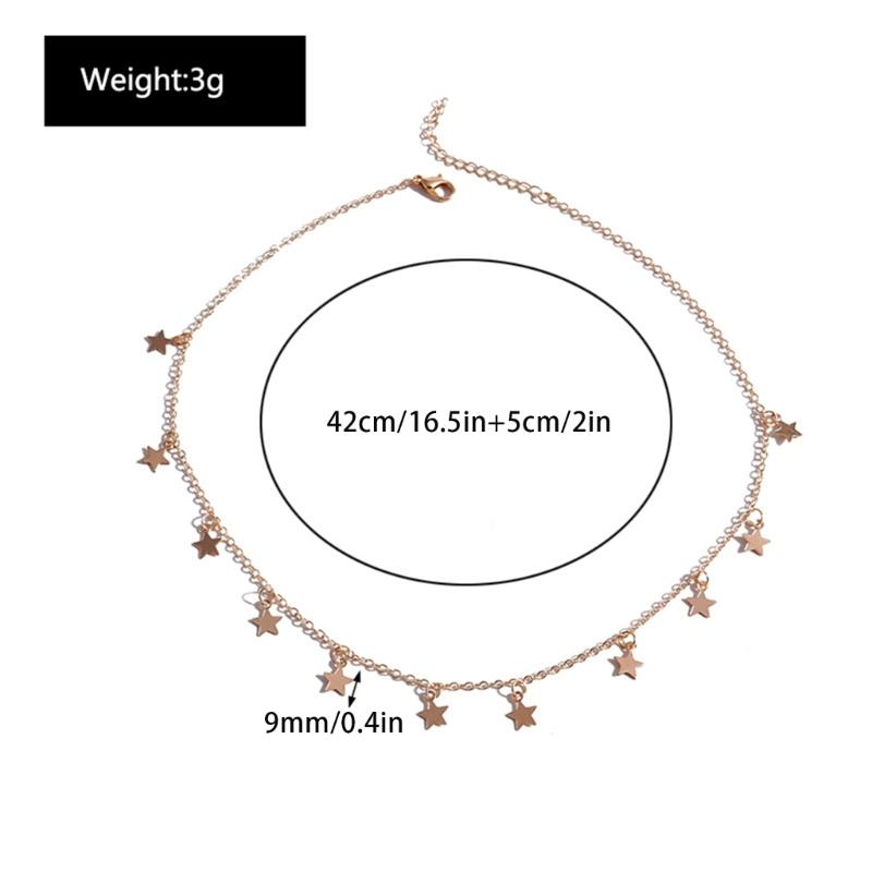 Star Necklace Pendant Chain Necklace Star Pendant Collar Clavicle Star Pendant Necklace Alloy Material for Women Girls