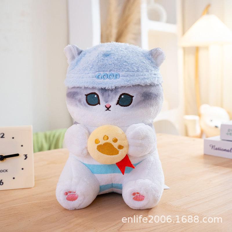 Cute Mofusand Cat Plush Toy Flower/Heart Holding Kitten Stuffed Doll Soft Fluffy Animal Pillow for Home Decor Collectible Gift