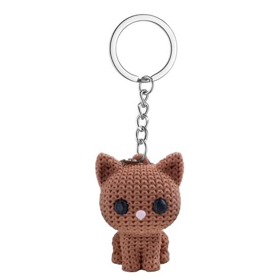 Keychain Pendant 3D Crochet Key Chain Cat Charm Mini