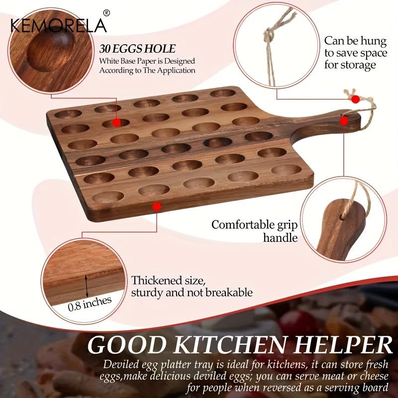 1 Stück Wendbare Holz-Eierplatte Eier-Kühlplatte Charcuterie-Brett Schneidebrett Käse-Servierplatte Für Heimküchenwerkzeug