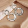 Fashion exaggerated versatile double-circle earrings women's light luxury high-end striped earrings creative earrings