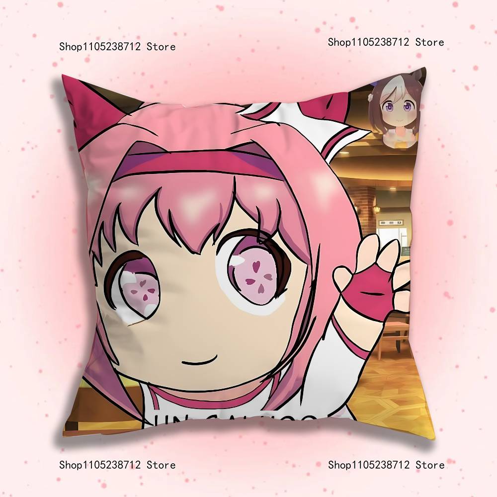 Haru Urara U-Umamusume Anime Kissenbezug Staubmilbenfreier Kissenbezug Unsichtbarer Reißverschluss Seidiger Kurzflor Sofakissenbezug