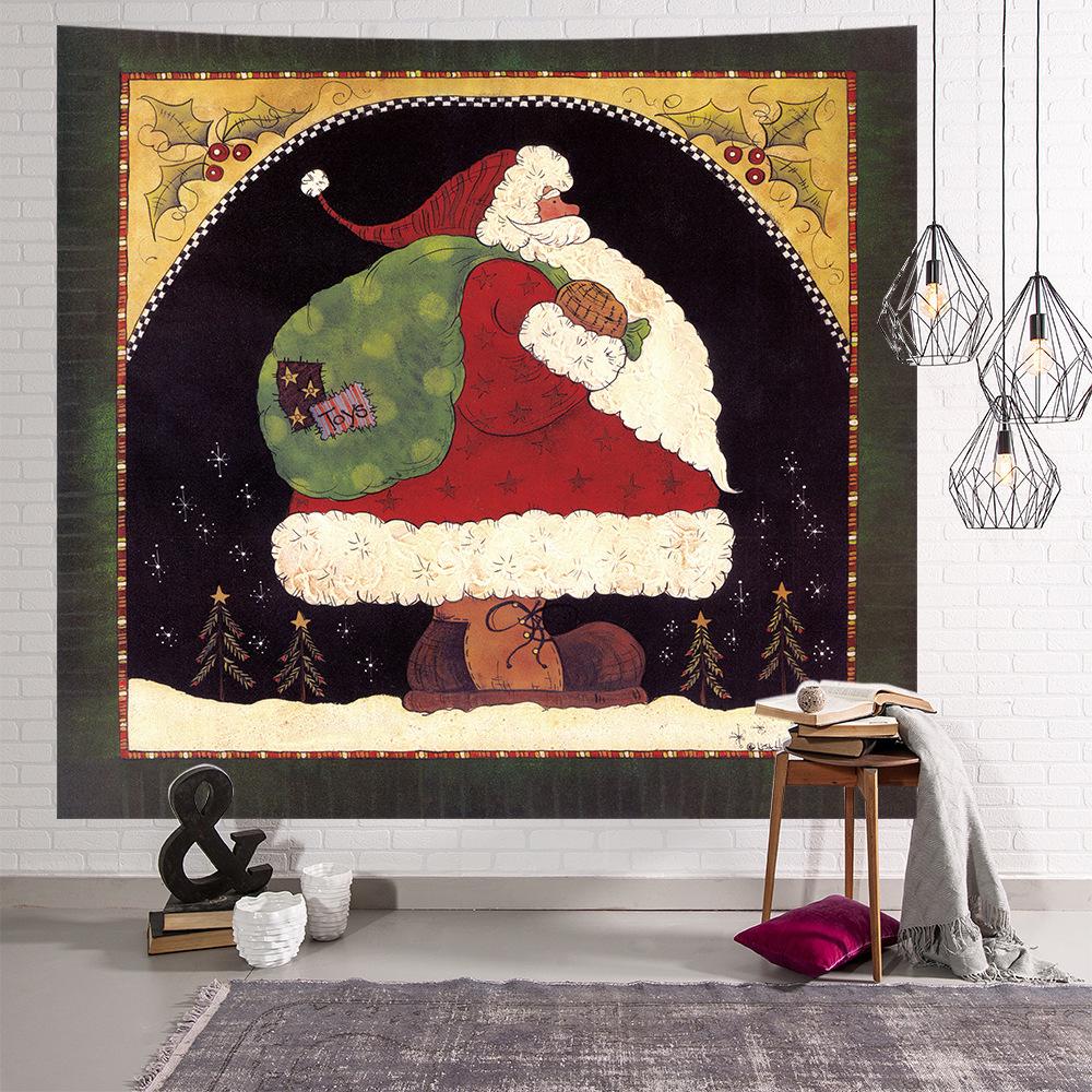 Santa Claus Tapestry Wall Hanging  Art Decoration Background Cloth Dormitory Living Room  Christmas Home
