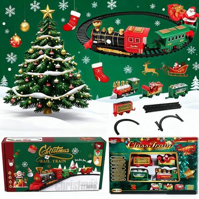Electric Christmas Railway Train Toy Christmas Mini Train Toys for Kids Christmas Train Toy Birthday Christmas Gifts