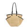 Borsa Tote Intrecciata Grande Capacità Estiva per Donna con Chiusura a Zip per Vacanze al Mare e Uso Quotidiano