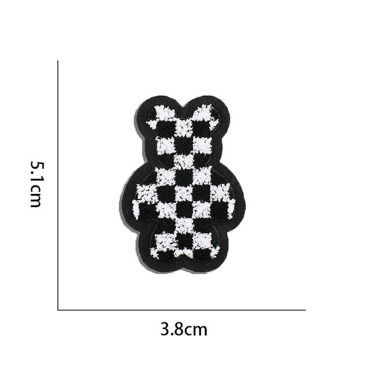 Square Embroidery Cloth Sticker, Computer Embroidery Chapter, Ironing Plaid Pattern Patch Sticker, Clothes Decoration Patch Sticker, Embroidery Label