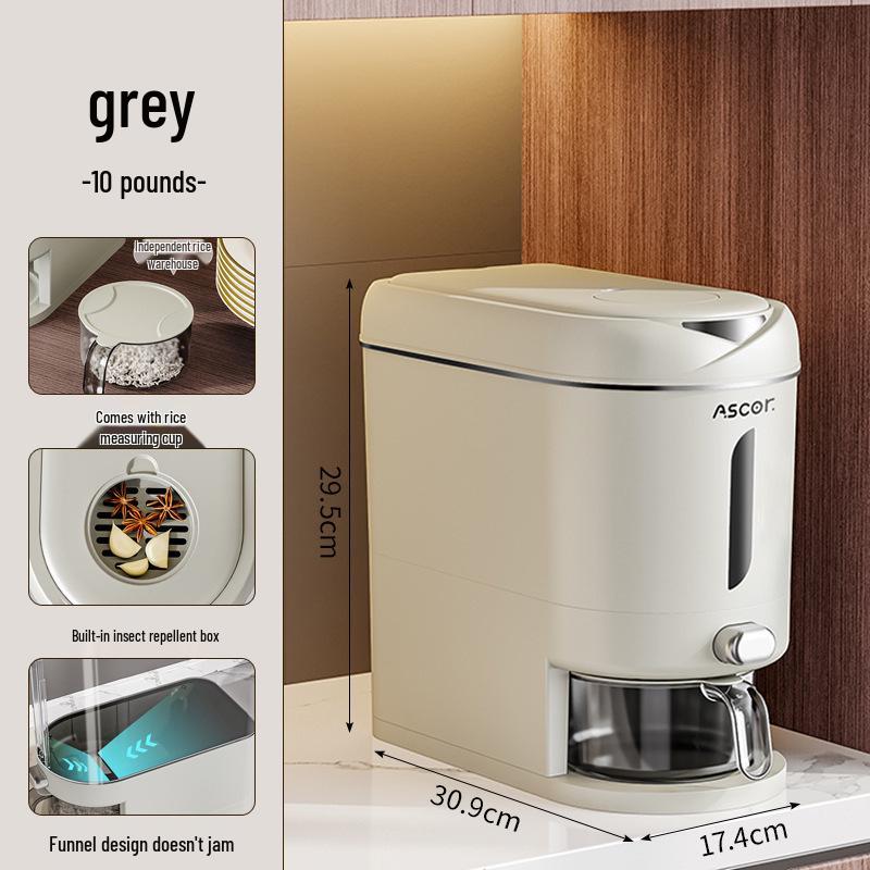 20 Jin Sealed Rice Storage Bucket: Insect & Moisture-Proof, Food-Grade, High-End Home Use Container