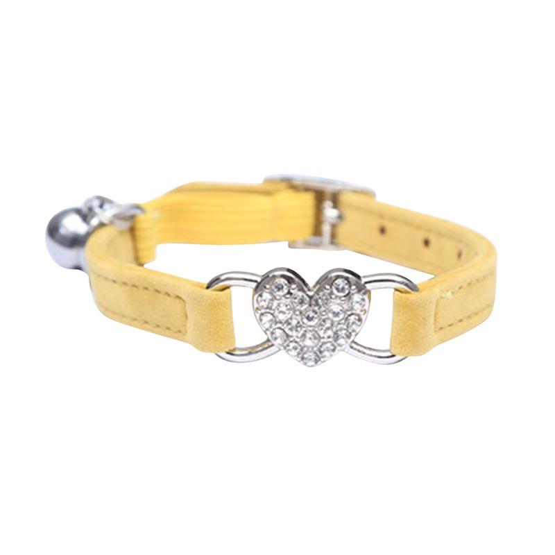 Heart Flocked Rhinestone Bell Cat Collar - Bestseller Pet Supplies In Stock