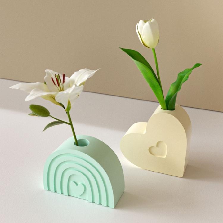 Heart Shaped Flower Vase Silicone Mold Unique Home Decors Craft Mold Ideal For Resin Soap And Candle Making