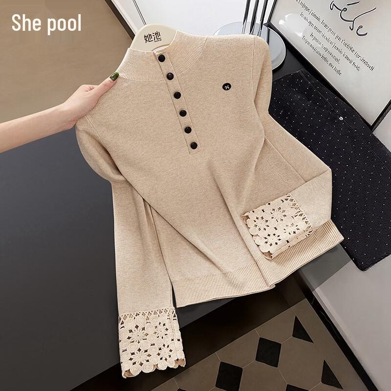 Женский кружевной вязаный топ-водолазка One Size