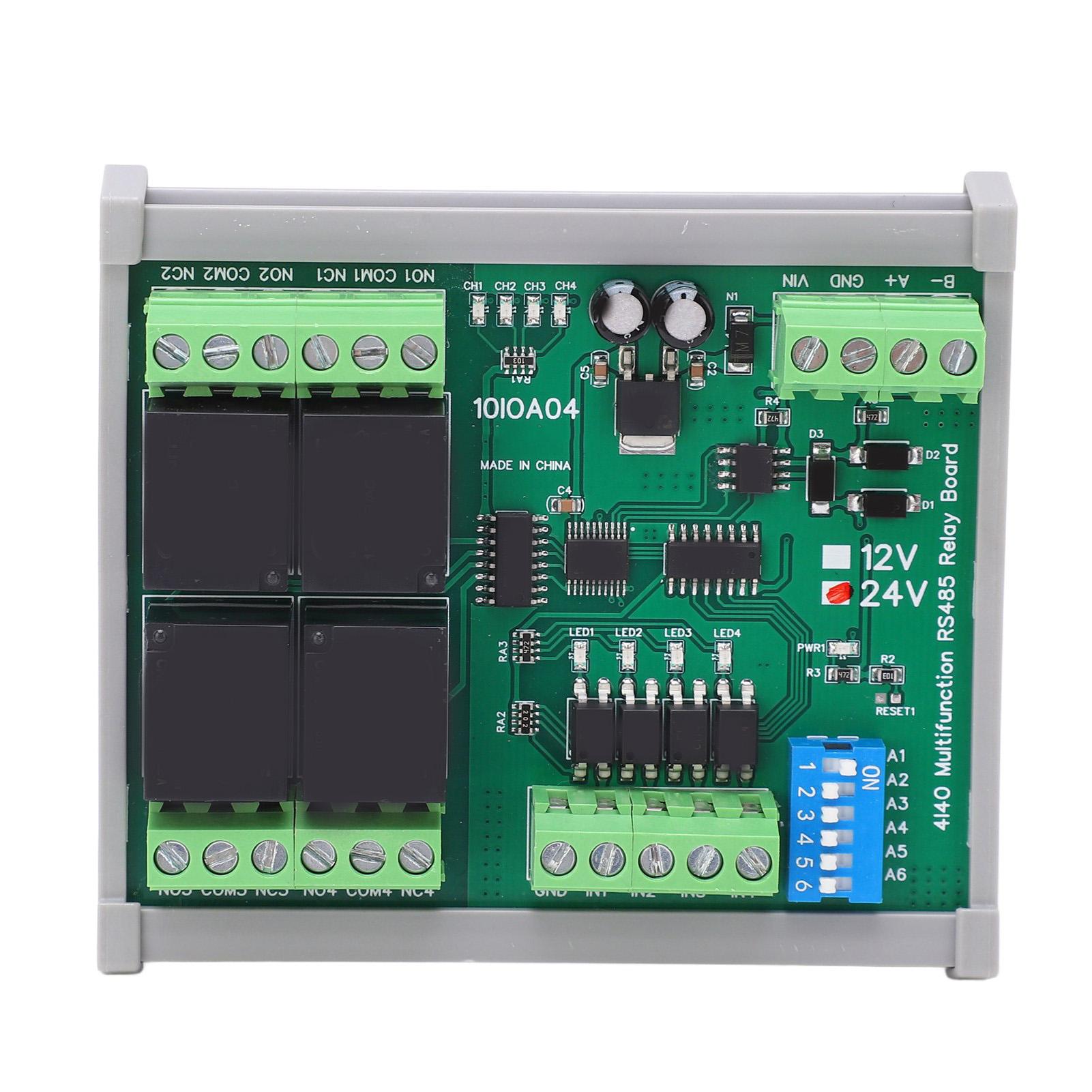 

RS485 Relay Module 4 Channel RTU PCB Board with Housing Industrial Control Components DC24V