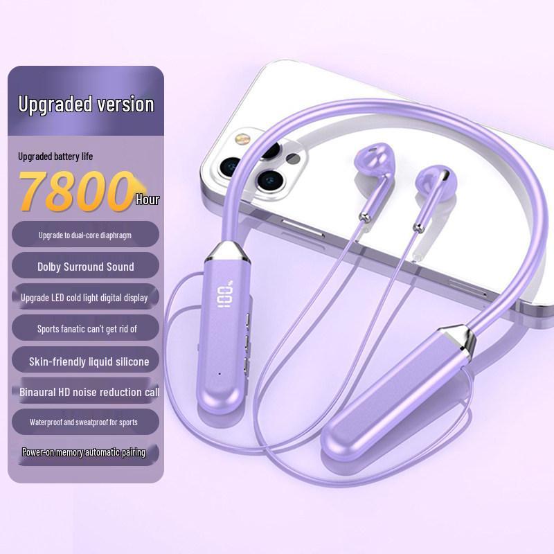 2026 Wireless Neckband Bluetooth Headphones - Comfortable for Long Wear, Unisex, Ideal for Sports, with Large Battery Life