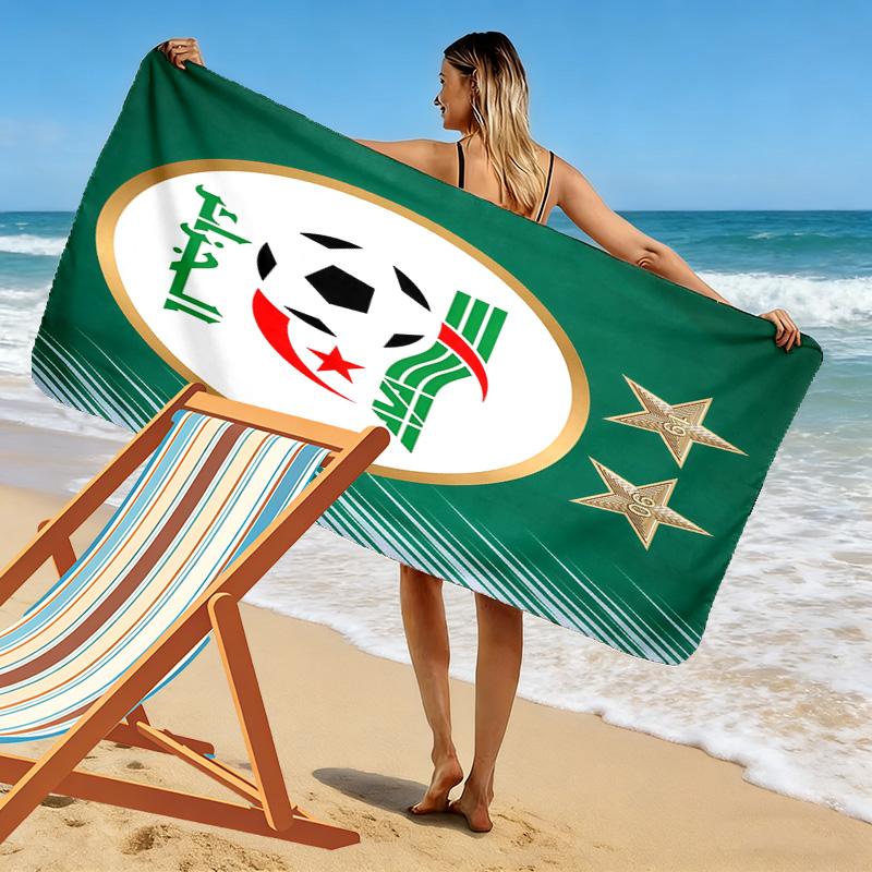 Algeria National Football Team Print Beach Towel, Large Soft Quick Dry Towel for Beach Camping Swimming