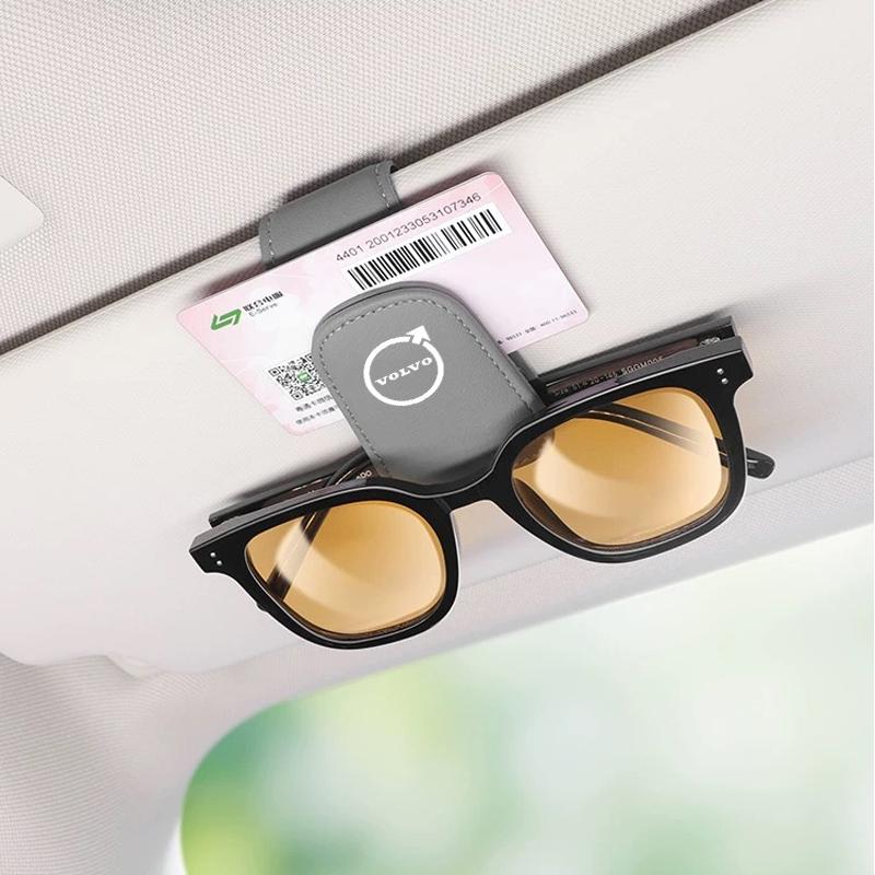 New Volvo Leather Car Glasses Clip Magnetic Sunglasses Holder For Volvo XC90 V90 V60 XC60 V40 EC40 EX40 S80 S60 S90 C40 XC40 V70