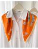 Women 100 Percent Mulberry Silk Multifunctional Square Neck Scarf For Spring Summer