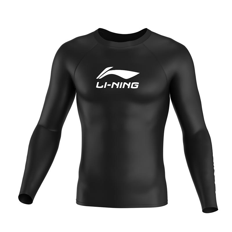 

Li-Ning Long Sleeve Set Warmth Anti-Embarrassment Quick-Dry Casual Surfing Swimsuit Men Swimwear Black LSYR693-3 M