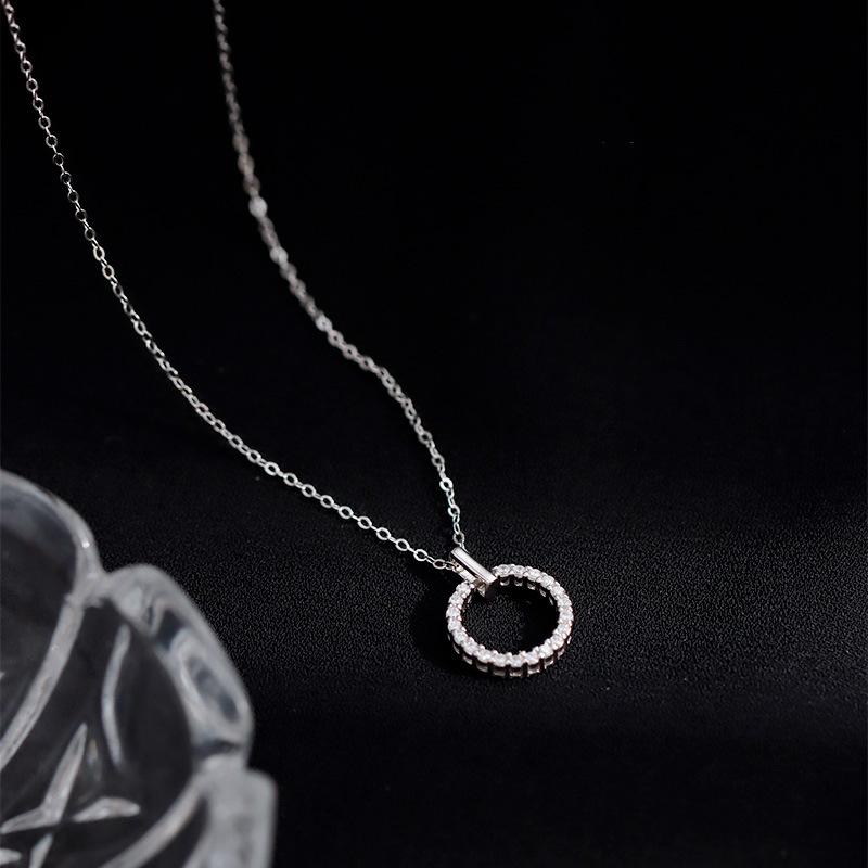 

Real Money 925 Sterling Silver Women s Pendant Necklace Round Circle Crystal Pendant Necklace Wedding Party Jewelry Gift серебряный