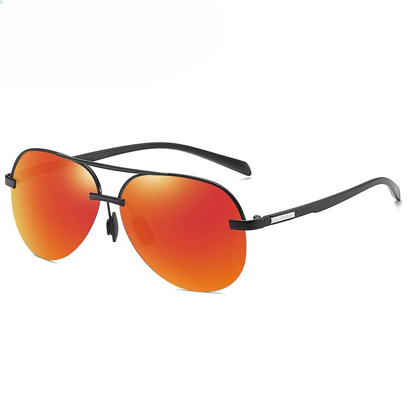 Half-frame Polarized Sunglasses Trend Anti-ultraviolet Toad Glasses Color-changing Night Vision Goggles