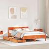 VidaXL Bed Frames and Headboard Wax Brown 120x200 Cm Pine Wood, Bedroom Furniture, Bed Base, Wooden Bed, 3301754