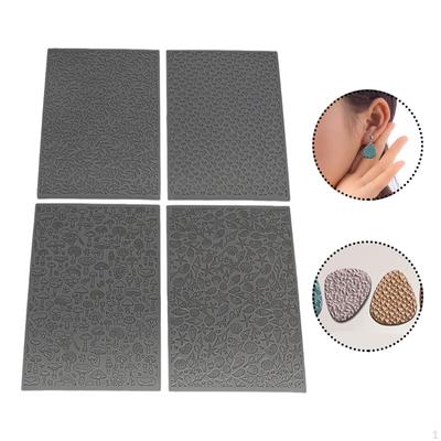 4Pcs Clay Texture Sheets Earrings Tools Versatile Easy To Use Crafts Supplies for Earring