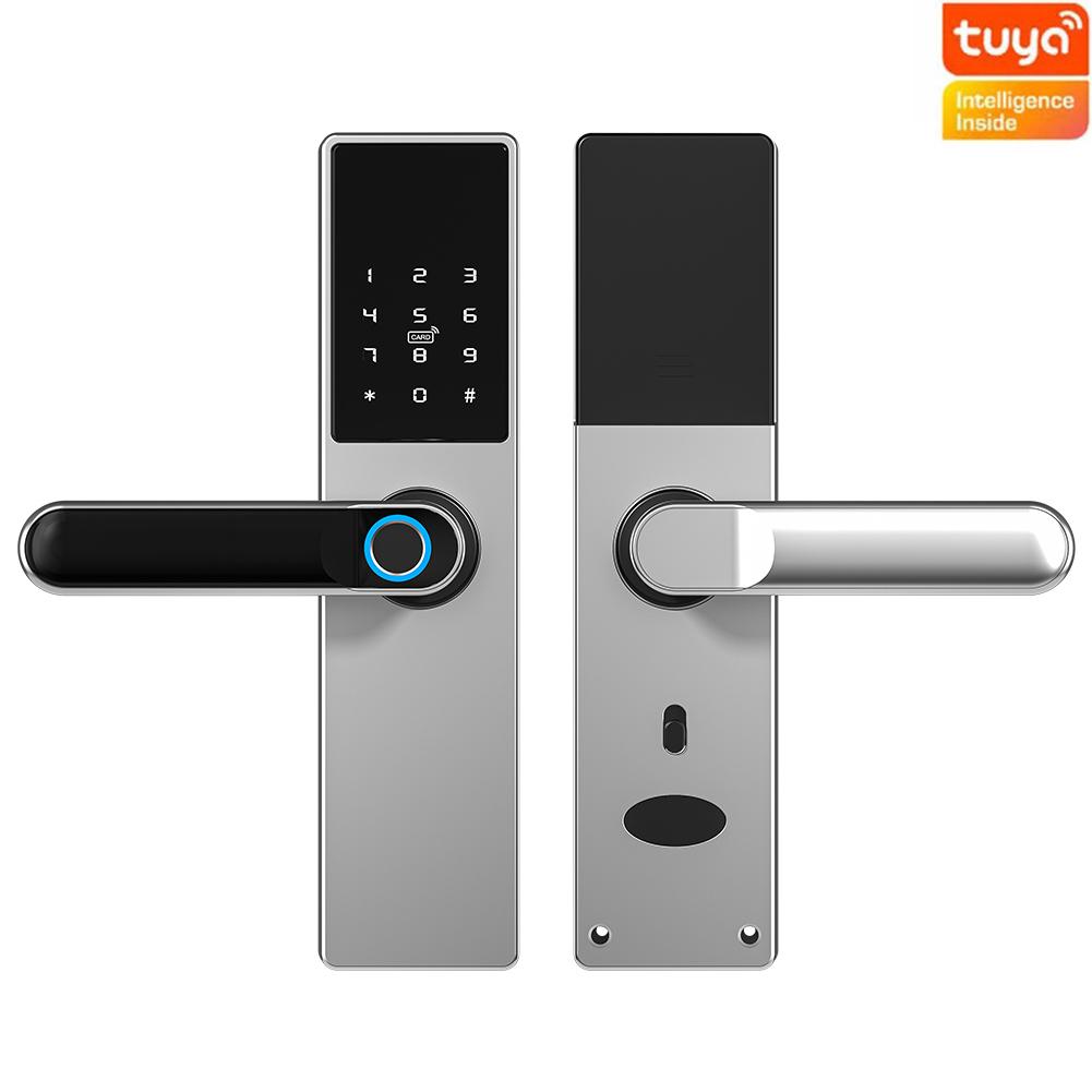 Tuya Electronic Door Lock with Password Wifi Biometric Tuya App Remote Unlocking Keyless Lock Fingerprint for Home Office Door