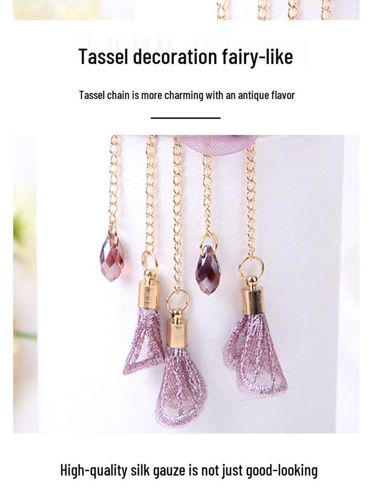 Acrylic Butterfly Tassel Hair Clip - Retro Flower Top & Ponytail Spring Clip