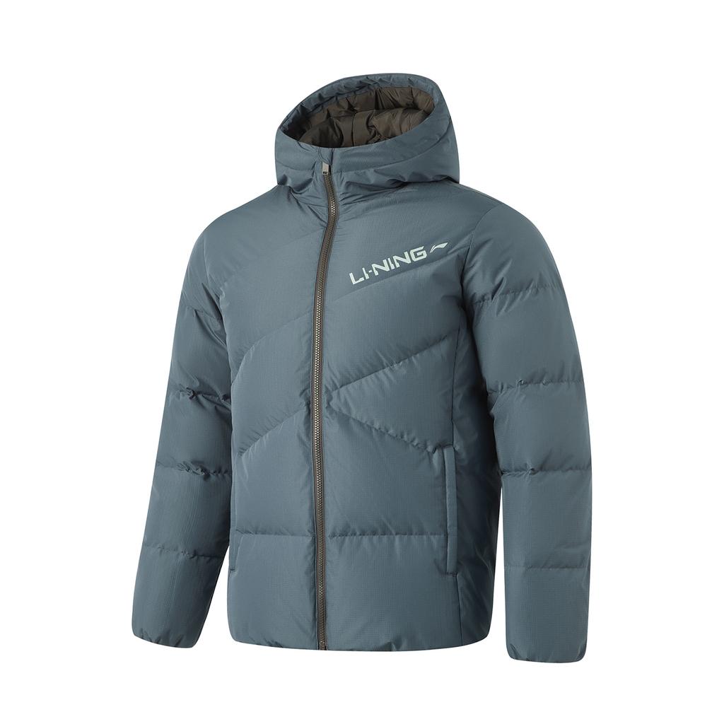 Li-Ning Water-Resistant Hooded Logo Down Jacket Men Outerwear AYMV767-2