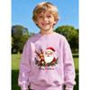 Kinder Weihnachtsmann und Rentier Frohe Weihnachten Aufdruck Sweatshirt | Freizeitmode, Unisex, Erhältlich in Schwarz, Weiß, Rosa, Perfekt für Partys