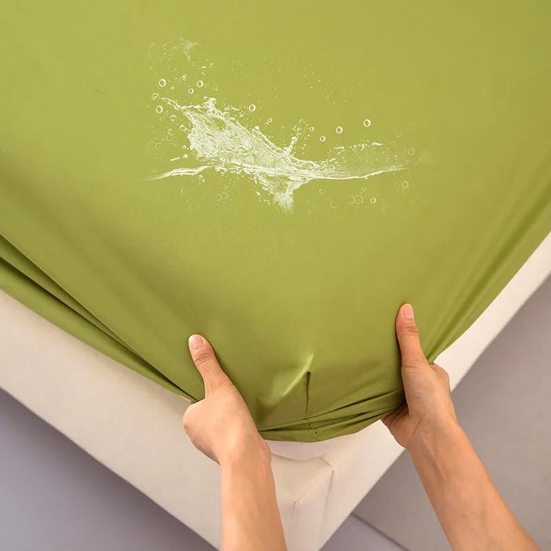 1 Stück Wasserdichte Spannbettlaken Matratzenbezug Einfarbige Matratzenschoner Bettwäsche-Set Topper-Matte für Einzel-, Doppel-, Queen-, King-Size-Betten