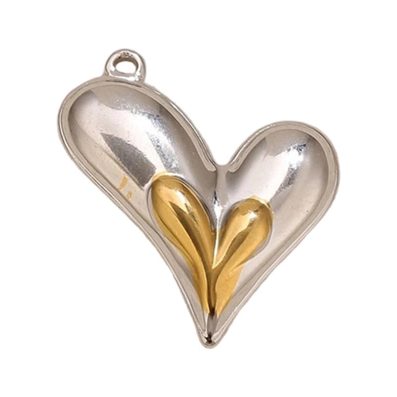 Chic Dubbelfärgad Kärlek Fjäril Hänge Berlock Rostfritt Stål Accessoar För Dagligt Bruk Speciella Tillfällen