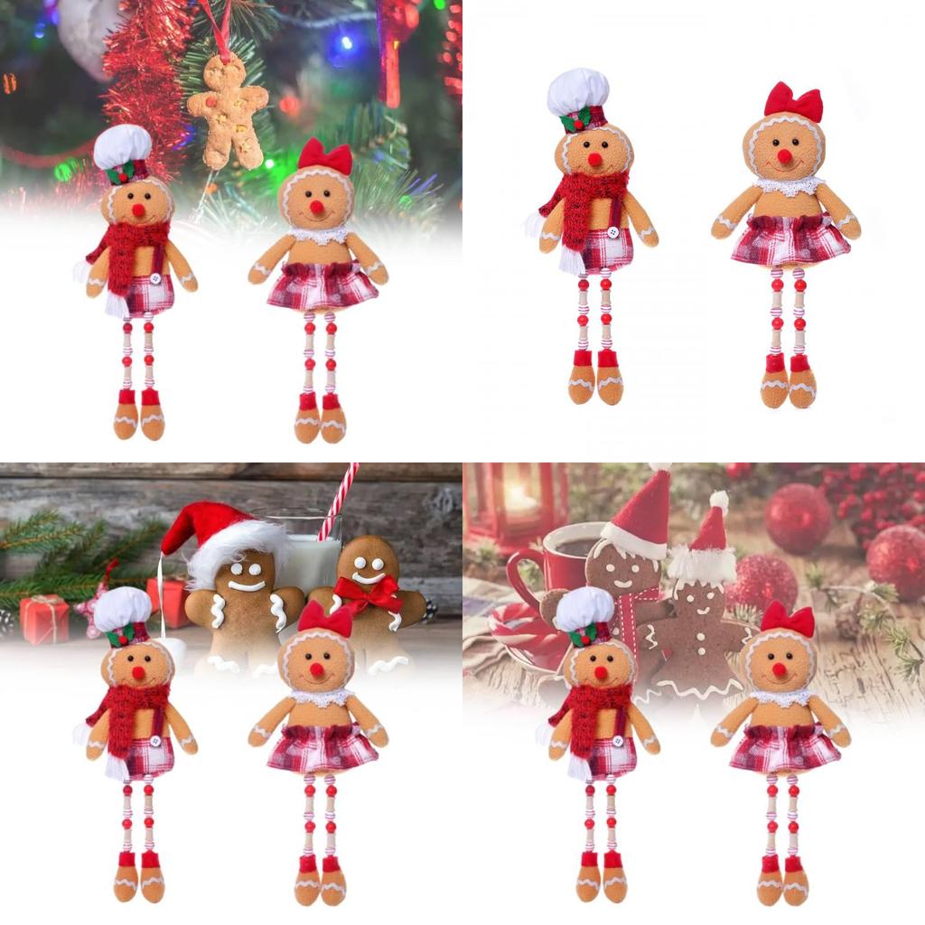 Charmante handgefertigte Weihnachts-Lebkuchenmann-Puppe Dekorative Figur für festliche Stimmung