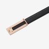Fashion Leather Slim Waist Women's Matching Dress Suit and Jeans Black Belt Luxury Metal Buckle Soft Cowhide Belt
