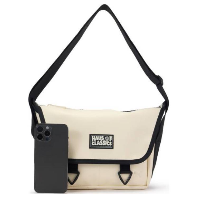 New PUMA Artificial Leather Laminated Fabric Messenger Bag Shoulder Bag Unisex Almond Candy Color 091811-01
